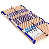 Stabiler Lattenrost 100% BUCHE Lattenrahmen - Nicht verstellbar, starr - SCHULTERFRÄSUNG, 7 Zonen, 44 Federleisten, Härte-Regulierung, Mittelgurt - FIX Comfort 44® - fertig montiert (140x200cm)