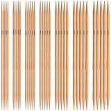 35 Stricknadeln für Socken,Stricknadel Bambus Set,7 Größen, Doppelspitze, Bambus,Nadelstärke 2 bis 5 mm,Handschuhe Hüte Schals Haustier Pullover,Nadelspiel Set für Handarbeit-21 cm Länge