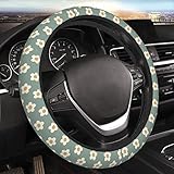 Niedliche Lenkradhülle, Daisy Sage Green Lenkradbezug für Frauen Mädchen, Autodekorationen, Auto-Lenkradbezug, universelle 38,1 cm Passform