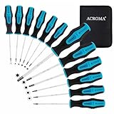 Acroma 12- teilig Magnetische Torx Schraubendreher Satz mit einem Magnetisierer/Entmagnetisierer T5 T6 T7 T8 T9 T10 T15 T20 T25 T27 T30 T40 für Telefon, Computer, Automobil und Hausgeräte Reparatur
