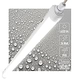 Proventa LED Feuchtraumleuchte 120cm, 36W, 4320lm, 4000K Neutralweiß, IP65, durchverdrahtet verknüpfbar, LED Wannenleuchte für Keller, Garage, Werkstatt, Deckenleuchte Innen/Außen, robuste Kellerlampe