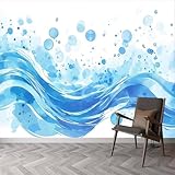 Fototapete Modern Und Schlicht 3D Effekt Vliestapete Blau Foto Tapete Wohnzimmer Schlafzimmer Flur Wandtapete Motivtapeten Bildtapete Wand Deko 350x250 cm 1294a