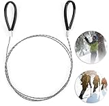 Taschensäge aus Edelstahl mit Schlaufen, 75 cm Länge, verbesserte Drahtsäge für Holz und Kunststoff, klein Handlich schnell verstaut, ideal für Outdoor, Camping (1)