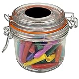 50 x Universal-Tintenpatronen, 38 mm, verschiedene Farben, in klassischer Glasdose mit luftdichtem Verschluss, 7116col