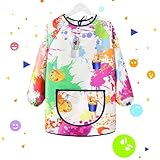INNAL Graffiti Malschürze Kinder Wasserdicht Malkittel Kinder mit Langen Ärmeln und Taschen Malerkittel Kind 7-12 Jahre Für Mädchen Jungen Für Mädchen Jungen Zum Schule Kunst Malerei Kochen Backen