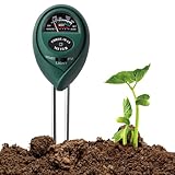 Feuchtigkeitsmessgerät Pflanzen, 3-In-1 Bodentester PH Wert Garten,PH Wert Messgerät Erde für Garten, Boden Feuchtigkeitsmesser mit PH/Feuchtigkeit/Licht für Rasen, Bodenmessgerät Kein Akku Nötig