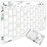heaven+paper Jahresplaner 2025 A1 Wandkalender 2025 groß (+ 80x60cm) gefaltet mit 13 Monaten Kalender 2025 Wandplaner mit Feiertagen, Kalenderwochen Germany (Grün, A1/Querformat)