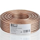 DCSk BLca 10m 2x2,5mm² Lautsprecherkabel CCA I Boxenkabel isoliert transparent mit Polaritätskennzeichnung I LS-Kabel als Meterware für Stereoanlage etc.