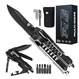 Valentinstag Multitool Taschenmesser für Männer 21 in 1, Jahrestag Geburtstagsgeschenk für Ihn Papa Partner Ehemann, Multifunktionsmesser Herrentag mit Zange Flaschenöffner für Outdoor Camping
