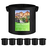 XVZ Pflanzsack, 6 Stück 10L Vliesstoff Pflanzsäcke Wiederverwendbar Atmungsaktiv Pflanztaschen mit Griffe für Tomaten Kartoffeln Pflanzen - 3 Gallonen Schwarz