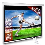 Motorleinwand SlenderLine 244 x 183cm (BxH) - 4:3 Format - 2D/3D - Full-HD - 4K Ultra HD - Beamer Leinwand inkl. Funkfernbedienung