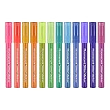 LLHCF Textmarker, fluoreszierende Farbe, feine Spitzen für Kunstjournaling und Skizzieren, 12 Stück