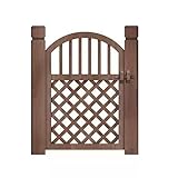 Gartentor aus Holz, anpassbar, für den Außenbereich, Einzeltür für Hof und Hof, langlebige Holzzaun-Trennwand (braun, A 90 x 90 cm), perfekt für Haus und Garten