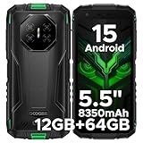 DOOGEE Fire 3 Outdoor Handy Android 15, Octa-Core Prozessor 8350mAh, 12GB+64GB/2TB TF Outdoor Smartphone Ohne Vertrag, 5.5' IPS HD+ Baustellenhandy, 13MP AI Kamera, Widevine L1/4G Dual SIM/Face ID/NFC