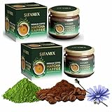 2 × Premium Matcha, Zichorien & löslicher Arabica Kaffee zum Gewichtsmanagement – Fit & Vital Instant-Kaffee – Enthält 12% echten japanischen Matcha, 100% natürlich