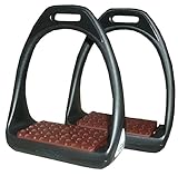 Compositi Kunststoffsteigbügel Reflex mit Flexibler breiter Trittfläche schwarz/braun Steigbügel aus Kunststoff