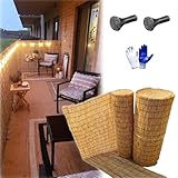 Bambus-Sichtschutz Schilfrohrmatte Outdoor Sichtschutzzaun Natürliches Schilfmatte 60cm 120cm 140cm 150cm 160cm Hoch Bambuszaun Individuelle Größe Für Garten Balkon Terrasse