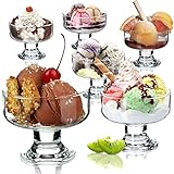 KADAX Eisbecher Glas Set, Eisschalen, Dessertgläser mit Fuß, Eisgläser, Dessertschalen für Eiscreme, Desserts, Obst, Vorspeise, Cocktails, Dessertgläser, Eiscremegläser (6, 180 ml)