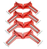 FreeTec 90 Grad Winkelspanner, 4 Stück Eckenspanner Rechts Winkel Klemme, Gehrungszwinge für Holz Holzbearbeitungs Schreinerei Bilderrahmen DIY, 75mm