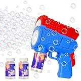 2 Stück Seifenblasenpistolen Set, Kinder Seifenblasenmaschine, Automatische Seifenblasen Bubbles Maker Maschine, Seifenblasen Machine für Kids Shooter Spielzeug Sommer Themed Party (Blau+Rot)
