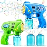 JOYIN 2 Seifenblasenpistole mit 2 Seifenblasen Nachfüll-Lösung für Kinder, Seifenblasenmaschine für Seifenblasen Party Favors, Sommer Spielzeug, Outdoor-Aktivität, Geburtstagsgeschenk