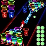 Leuchtende Pong-Tischmatte mit Bechern, Pongs, Partyspiel