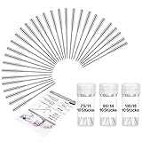 Wamkon 50 Stücke Nähmaschine Nadel Set, 5 Größen 70/9, 80/11, 80/12, 90/14, 100/16 Nähen Maschine Nadel, Universal Nähmaschine Nadeln Set für Haushalt Nähen (3 Größe)