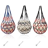 NCOALE 3 Stück Ballnetz Tragbare Sports Fußballnetz Ballsack für Fußball Volleyball Ball Netz Basketball Tasche Ballnetz 1 Ball Hoher Dicke Haltegriffe