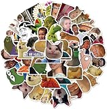 50 Stück Lustige Meme Sticker Set,Meme Aufkleber für Auto Laptop Skateboard Fahrrad Moped Motorrad Fahrrad Computer,Geeignet für Erwachsene(A)