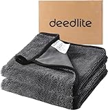 Deedlite Shiny Bath Wipes XXL Trockentuch Dusche, Fast Dry Auto Trockentuch, Mikrofasertücher, Premium Tuch für Auto, Duschkabine, Haushalt, Camping (40x60cm, 2 Stück)