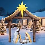 Geelin Weihnachtskrippe für den Außenbereich, 248 cm hoch, KT Brett, Material, stabile Krippe, Weihnachtsdekoration für den Außenbereich, Urlaub, Party, Hof, Garten, Rasen, Dekor, langlebig und stabil