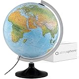 Q atmosphere® Solid Twin 30 - Leuchtglobus - beleuchteter 30cm Globus mit stabilem Standfuß, physisch/politische Doppelbild-Kartografie in deutscher Sprache