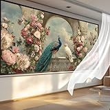 Diamond Painting Pfau Diamond Painting Erwachsene Groß XXL 60x120 cm, 5D Diamant Art Bastelset Frauen Erwachsene Diamant Bilder Vogel, DIY Puzzel Crystal Art Bilder für Deko Wohnzimmer Wand qL43