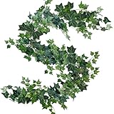 TINA 3 Stück Efeu Künstlich Fake Efeu Girlande Kunstpflanze Hängend Kunstefeu Blätter Girlande Hängepflanze Künstlich Pflanzen Ranken Ivy Vines für Zimmer Wand Balkon Hochzeit Deko (3X Ranken)