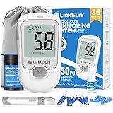 LinkSun G-425-1 Blutzuckermessgerät, Zuckermessgerät mit 50 Teststreifen, 50 Lanzetten, 1 Stechhilfe, 1 Glucose-Kontrolllösung mit Automatischer Zeit/Datum-Anzeige & Codierungsfrei, mmol/L