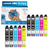 LOSMANN T0715 Druckerpatronen Kompatibel für Epson T0711 T0712 T0713 T0714 Multipack für Stylus BX300F SX100 SX200 SX210 SX215 SX218 SX510W SX400 SX410 SX415 SX610FW DX4450 DX7400 DX8450 (10-Pack)