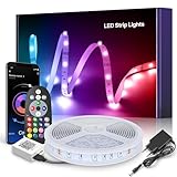 Mexllex LED Strip 10m,Musik sync, Farbwechsel, LED Streifen mit App-Steuerung, LED Lichterkette für Schlafzimmer, Raumbeleuchtung, Heimdekoration