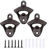 3 Pack Gusseisen Wandflaschenöffner mit Schrauben, Vintage Bier Flaschenöffner Geeignet für Bars Hotels Homes.