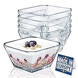 CRYSTALIA Luxury Stapelbare Glas Dessertschalen Set 6, 300ml 100% BLEI FREI Glasschalen, Dessertgläser, Dessertbecher, Puddingschalen, Glassschalen, Servierschalen, Soßenschalen, Obst-Servierschalen