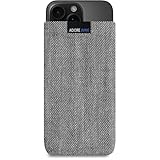 Adore June Business Tasche kompatibel mit iPhone 16 Pro 2024 Handytasche aus charakteristischem Fischgrat Stoff - Display Reinigungs-Effekt