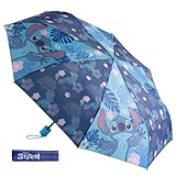 Undercover - faltbarer Regenschirm Disney Stitch – Taschenschirm mit Schutzhülle - 94 cm Durchmesser - Leichtgewicht und ideal für Kinderhände