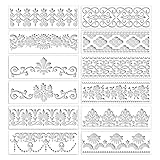 SRJQXH 12 Stück Schablonen Textilgestaltung, Schablonen Wandgestaltung Schablonen Malen, Viele Verschiedene Schablone Muster Geeignet zum Bemalen und Dekorieren