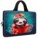 Mibbxea 11,6-12 Zoll Laptop-Tasche Sleeve Hülle,Computer Chromebook Ultrabook Tragetasche,Neopren-Reisetasche, Netbook-Aktentasche mit Griff für Dell HP Lenovo ASUS Acer (Niedlich Tassenbär)