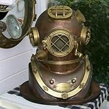 Antike schwere Modell Kupfer & Messing Boston Mass Divers Tauchhelm US Navy Mark V Geschenk