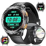 ESFOE DM4 Smartwatch Herren GPS mit 5ATM Wasserdicht Smart Watch Schwimmen, Barometerdruck/Höhenmesser, 1,43'' HD AMOLED Fitnessuhr Herren mit 170+ Sportmodi, Kompass/Herzfrequenz/SpO2 für Android iOS