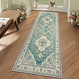 Lahome Persian Floral Medallion Läufer Teppich – 2x7 Flur Küche Vintage Läufer, rutschfest, waschbar, leicht, Niederflor, Nachttischmatte, Innenbereich, Bodenteppich für Eingang, Waschküche,