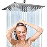 Regendusche duschkopf 12 Zoll, Duschkopf Regendusche Edelstahl 304 Quadrat (30x30cm), Kopfbrause Gebürstetes Chrom-Finish, Selbstreinigende Duschbrause Regendusche Installierbar,Rain Shower,