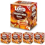 LOYD® Mulled Wine Tee Honig - 4 Box - 4 x 30g - 4 x 10 Teebeutel - Glühwein Früchtetee Tea Honey - Tea Aromatisiert Honigtee mit Zimt, Trockenfrüchte, Fruit Tea Cay