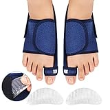 Haofy Hallux Valgus Schiene Nachtschiene, Zehenspreizer Hallux Valgus Korrektur Bandage mit Arch Support Gel Pads und Anti-Rutsch Fersengurt, Bunion Corrector Splint für Überlappende Hammerzehe