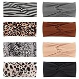 DRESHOW 8 Stück Damen Stirnband Kopfband Haarband Turban Elastische Stirnband Haarbänder Haarschmuck für Mädchen